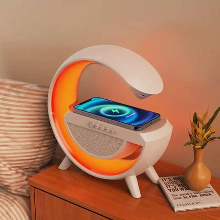مكبر صوت LED - اضاءة + شاحن لاسلكي
