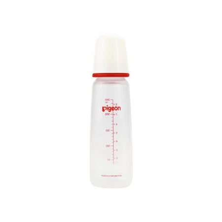 بيجون رضاعة بلاستيك 240 مللي بغطاء أبيض-PIGEON BPA FREE KPP 240 ML (WHITE)