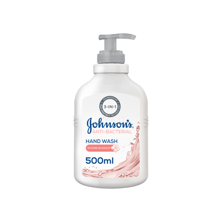 جونسون غسول اليدين المضاد للبكتيريا 500 مل (بخلاصة اللوز)-JOHNSONS A/B HAND WASH 500 ML (ALMOND)