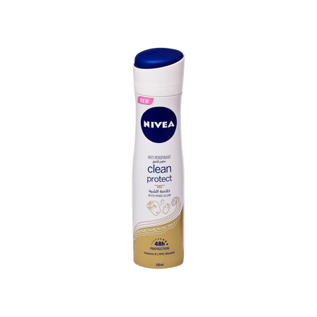 نيفيا سبراي للجسم  (حماية ونظافة ) بالشبة الخالصة 150 مللي-NIVEA BODY SPRAY 150ML CLE/ PRO WITH PURE ALUM