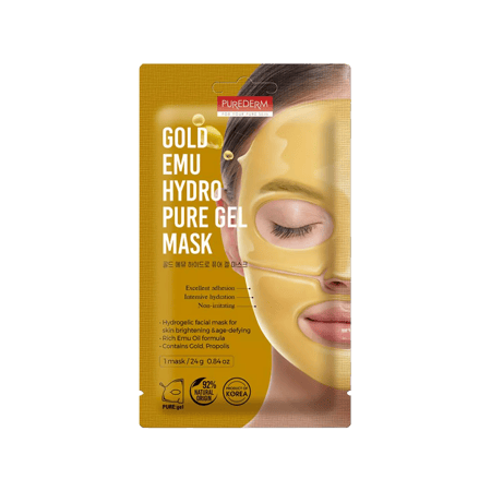 بيورديرم جولد اميو هيدروجيل قناع للوجة-PUREDERM GOLD EMU HYDROGEL MASK