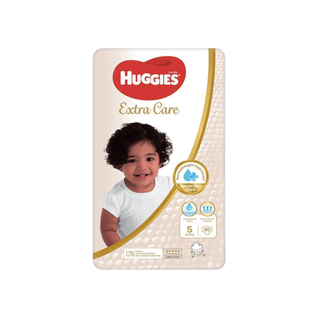 هجيز اكسترا كير حفاظات الأطفال رقم 5 ( 60 قطعة )-HUGGIES EXTRA CARE DIAPERS NO-5 60PCS