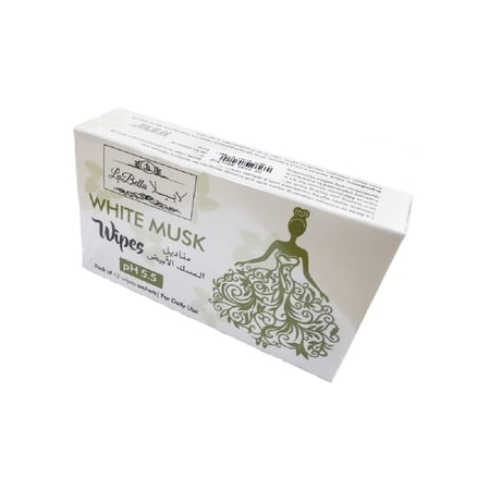 لابيلا مناديل المسك الأبيض - 12 منديل-LABELLA WHITE MUSK WIPES 12''