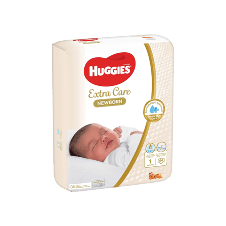 هجيز حفاظات للأطفال مقاس 1 - 64 حبة-HUGGIES EXTRA CARE  NO-1 64
