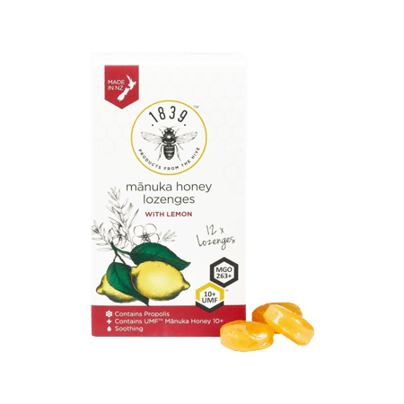 عسل مانوكا مصاص ملطف للحلق (ليمون)-MANUKA HONEY LOZENGEN (LEMON)