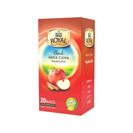 رويال اعشاب بلندز تفاح بالقرفة 20 كيس مغلف بالظرف-ROYAL APPLE CIDER 20 BAG