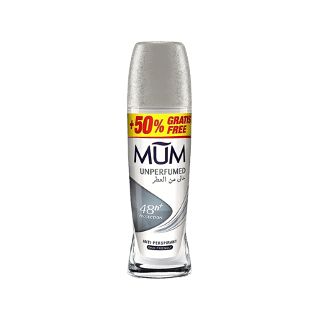 مزيل العرق موم رول اون (بدون عطر) 75 مل + 50  مجانًا-MUM DEO ROLL-ON (UNPERFUMED) 75ml+50 free