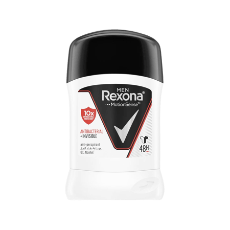 ريكسونا استيك مضاد البكترياء رجالي 40 جرام-REXONA M STICK ANTIBACTERIAL INVISIBLE 40G