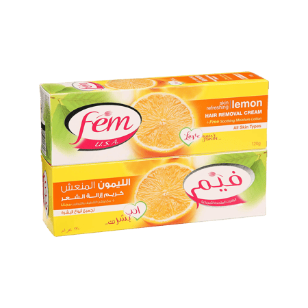 فيم كريم ازالة الشعر مع الليمون 2×120 جم 20 -FEM H/R CREAM LEMON 2X120 GM 20