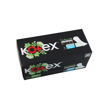 كوتكس فوط صحية  طبيعية بانتي رقيقة 40 قطعة-KOTEX NATURAL PANTY LINERS THIN 40PCS
