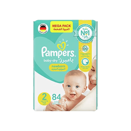 بامبرز حفاظات أطفال رقم 2 عدد 84 حبة-PAMPERS NO-2 84''