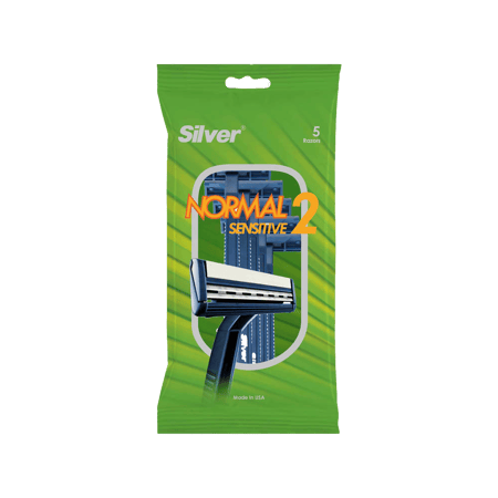 سيلفر نورمال سينستيف ماكينة حلاقة 5 حبات-SILVER NORMAL SENSITIVE 5 RAZOR BAG