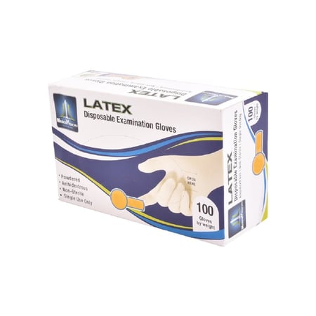 لاتكس قفازات خالي من البوردة حجم متوسط-LATEX EXAM.GLOVES P/F MEDIUM
