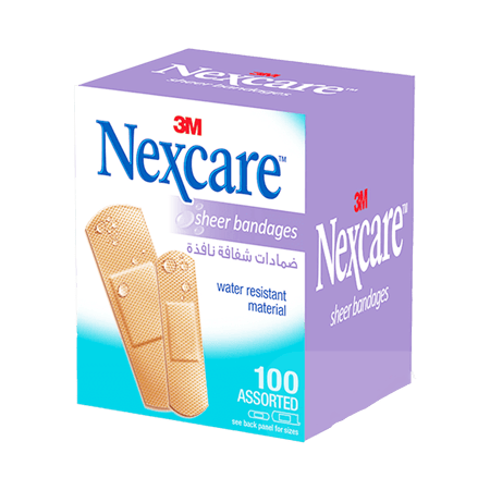 نيكسكير لصقات للجروح رقم-658 -- 100 حبة-NEXCARE SHEER BANDAGES 100'' REF-658-100