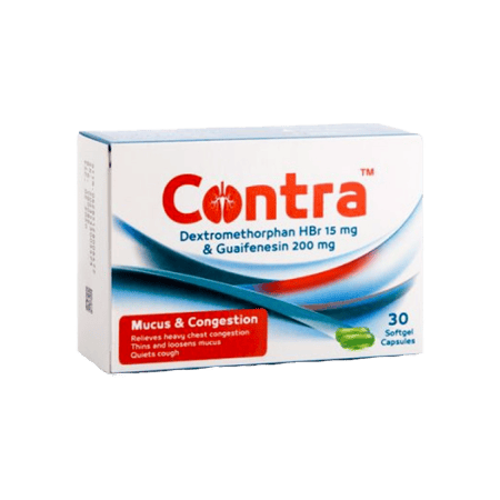 كونترا15/200 مجم 30 كبسولة للسعال والبلغم-CONTRA 15/200MG 30 CAP