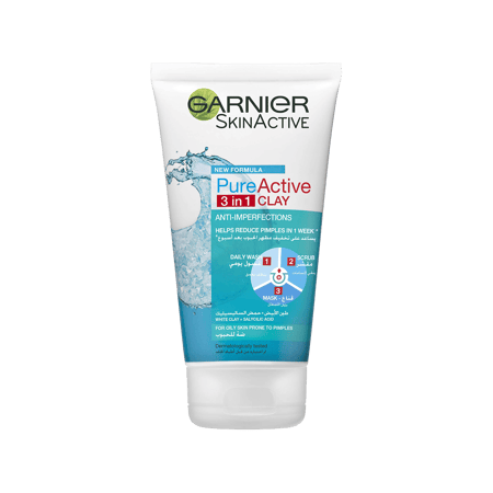 غارنييه بيور اكتيف 3 في 1غسول للوجه 50 مل-GARNIER PURE ACTIVE 3 IN 1 50ML