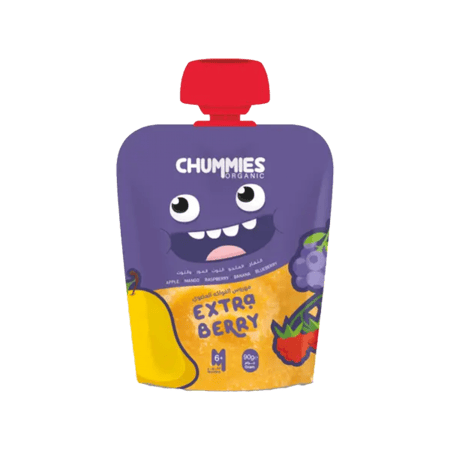 تشوميز أورجانيك مهروس الفواكه العضوي بالتوت 90جرام-CHUMMIES ORGANIC 90 GM (EXTRA BERRY)