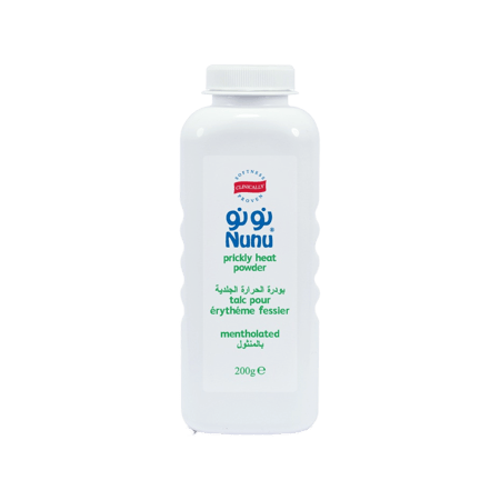 نونو بودرة لتخفيف حراره الجسم للأطفال200 جرام-NUNU PRICLY HEAT POWDER 200 GM