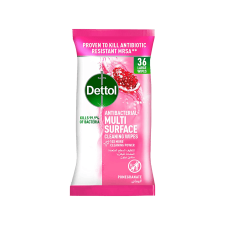 ديتول مناديل مبللة 36 حبة بالرمان-DETTOL WIPES 36PCS POMEGRANATE
