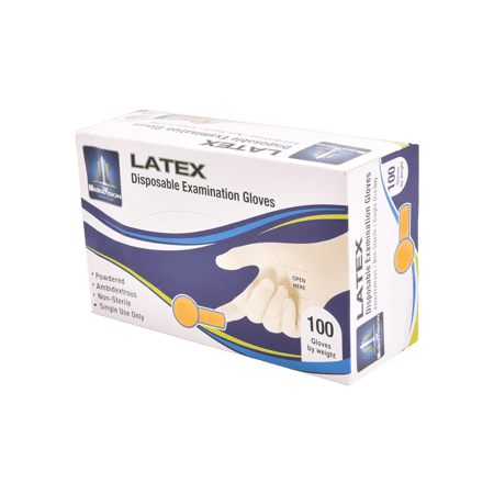 لاتكس قفازات خالي من البوردة حجم متوسط-LATEX EXAM.GLOVES P/F MEDIUM