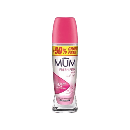 مام مزيل عرق (وردي منعش) 75 مل +50  مجانا-MUM DEO ROLL-ON (FRESH PINK) 75ml+50 free