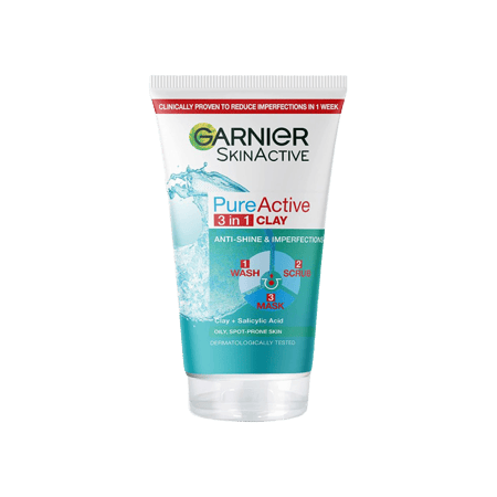غارنييه بيور 3ف 1 150 مل غسول ومقشر وماسك-GARNIER PURE 3 IN 1 150ML
