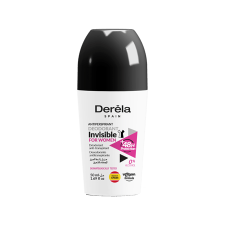 ديريلا رول اون مزيل لرائحة التعرق انفيزبل نسائي 50 مل-DERELA DEODORANT ROLL 50 ML (INVISIBLE FOR WOMEN)