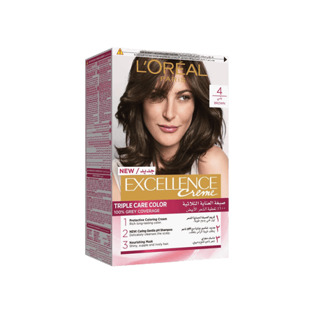 لوريال اكسيلانس صبغة للشعر بني (4)-EXCELLENCE CREME 4