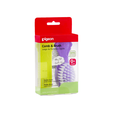 بيجون مجموعة تصفيف الشعر للرضع (مشط وفرشاة) +0 شهور-PIGEON BABY COMB & BRUSH K-578