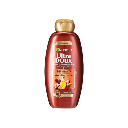 غارنييه الترا دوكس شامبو  بالخروع و اللوز 600 مل-GARNIER U/D SHAMPOO 600ML (castor&almond)