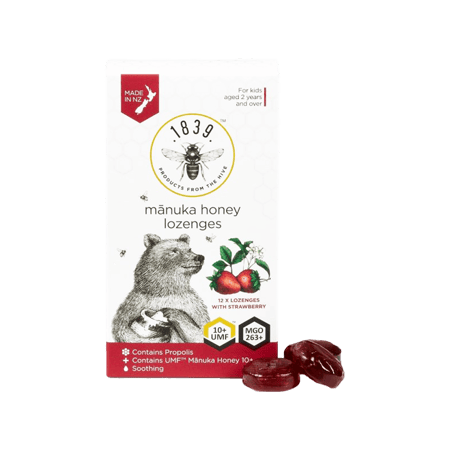 عسل مانوكا مصاص ملطف للحلق (فراولة)-MANUKA HONEY LOZENGEN (STRAWBERRY)