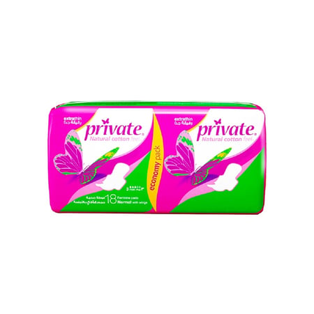 برايفت فوط صحية  نسائية - عادي فائق الرقه 18 حبة-PRIVATE EXTRATHIN  REG. 18 PADS
