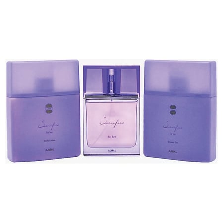 أجمل - طقم سكريفايس مكون من لوشن وعطر وجل استحمام