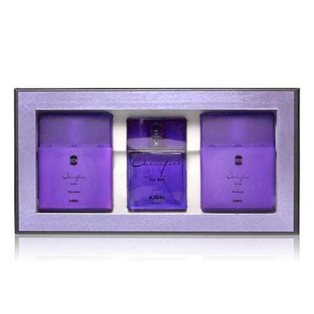 أجمل - طقم سكريفايس مكون من لوشن وعطر وجل استحمام