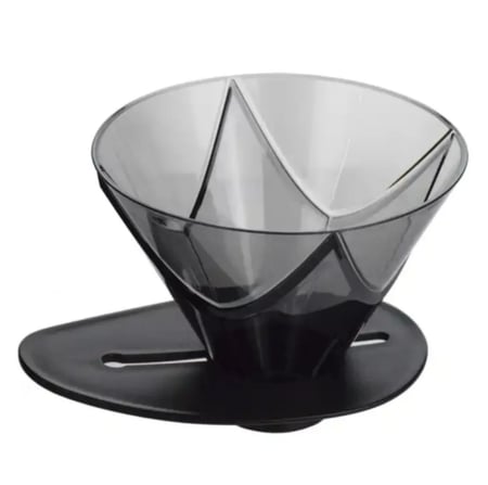 قمع ترشيح قهوة شبيه موقين v60 dripper مع حامل اسود مقاس 02