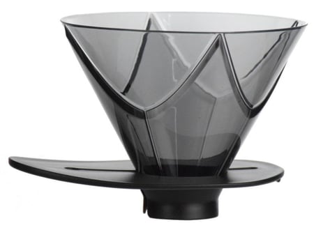 قمع ترشيح قهوة شبيه موقين v60 dripper مع حامل اسود مقاس 02