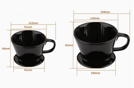 قمع تقطير سيراميك شبيه كاليتا v60 dripper أسود مقاس 02 استخلاص سلس