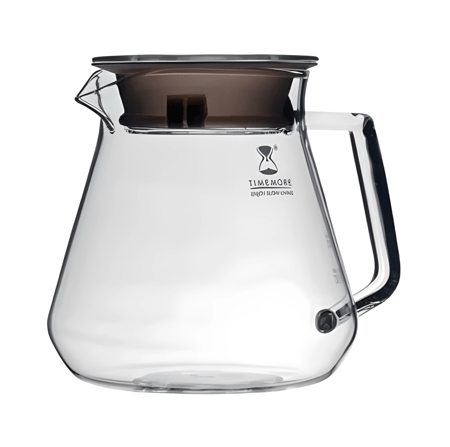 سيرفر V60 تايمور 02 زجاجي 600 مل مقبض سميك غطاء سيليكون