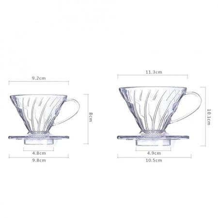 قمع تقطير v60 بلاستيك حجم 01 يتسع لكوب الى كوبين