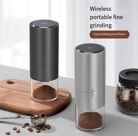 طاحونة كهربائية ستيل v60 قابلة للشحن لون فضي