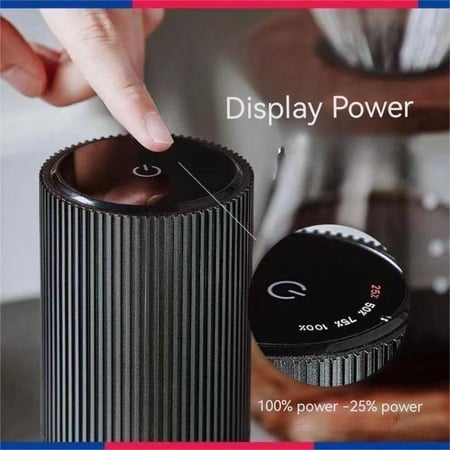 طاحونة كهربائية ستيل v60 قابلة للشحن لون فضي