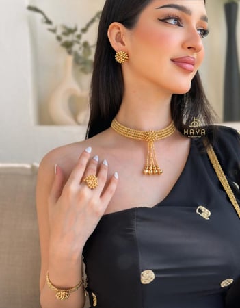 طقم هيا متكامل فاخر مطلي بالذهب