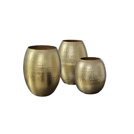 حوض هندي معدن بشكل بيضاوي حجم كبير لون ذهبي