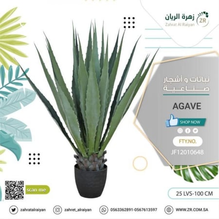 نبات صبار أجاف أميريكانا صناعية ارتفاع 100سم