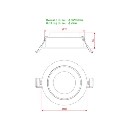 فريم سبوت المنيوم ثابت 8.5 سم W085