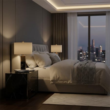 أباجورة رخام نصف أسود - T-7001