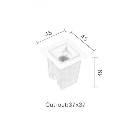 سبوت لايت ليزربليد ميني داخلي بدون وهج - أبيض مخفي بتصميم معماري 0126C-B من Siera
