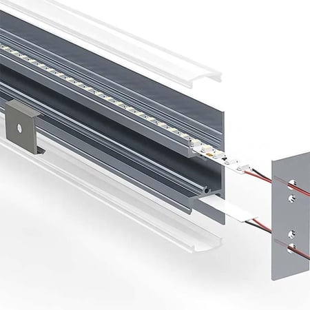 بروفايل المنيوم مسكة درج أسود 1750