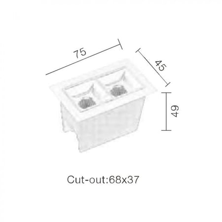 سبوت لايت ليزربليد ميني داخلي بدون وهج - أبيض مخفي بتصميم معماري 0126C-B من Siera