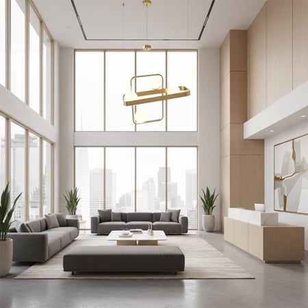 ثريا جروف ذهبي وكرات قزاز 60 سم - P2321